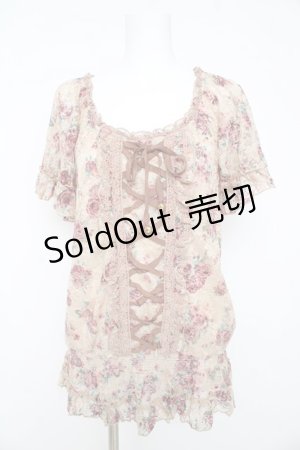 画像: axes femme / フラワーレースプルオーバー M ベージュ Y-26-02-15-072-AX-TO-IG-ZY