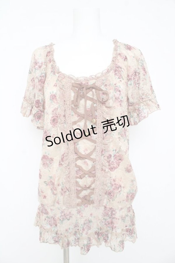 画像1: axes femme / フラワーレースプルオーバー M ベージュ Y-26-02-15-072-AX-TO-IG-ZY (1)