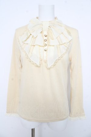 画像: axes femme / BIGリボンハイネックカットソー M アイボリー Y-26-02-15-008-AX-TO-IG-ZY