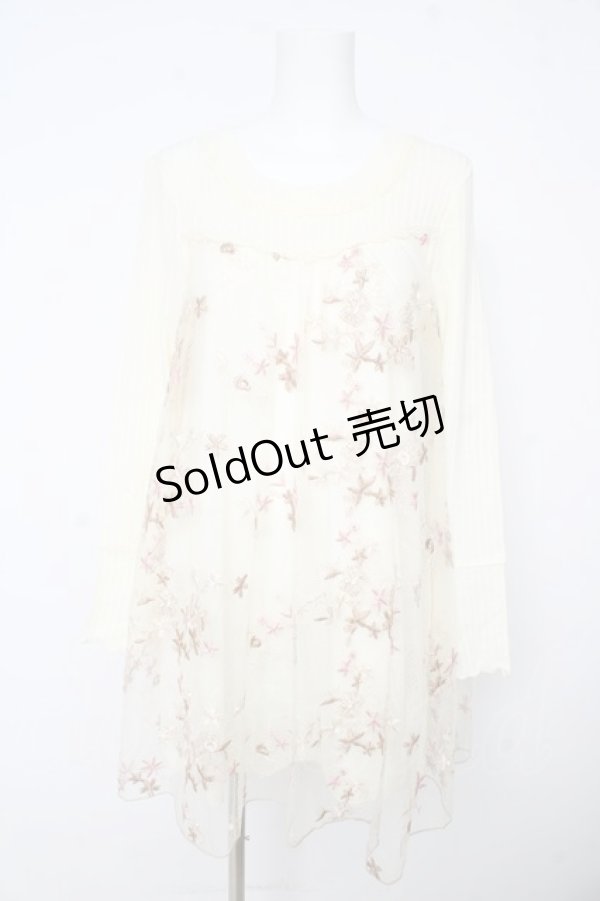 画像1: axes femme / チュール付きチュニック M アイボリー Y-26-02-15-076-AX-OP-IG-ZT0220E (1)