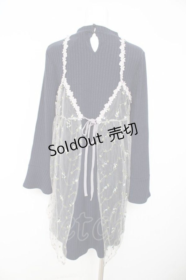 画像2: axes femme / チュール重ね着ニットワンピース M ネイビー Y-26-02-15-077-AX-OP-IG-ZY (2)