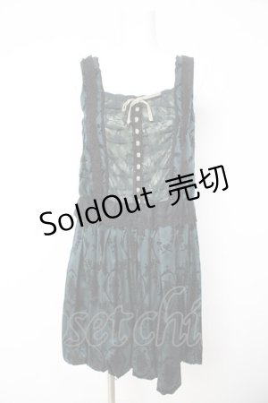 画像: axes femme / サテンフロッキーワンピース M グリーン Y-26-02-15-078-AX-OP-IG-ZY