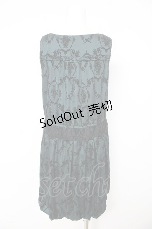 画像2: axes femme / サテンフロッキーワンピース M グリーン Y-26-02-15-078-AX-OP-IG-ZY (2)