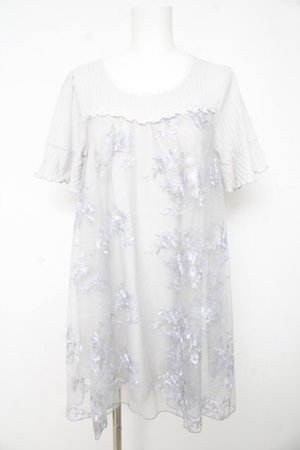 画像: axes femme / チュール付きチュニック M グレー Y-26-02-15-079-AX-OP-IG-ZY