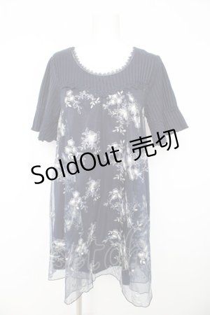 画像: axes femme / チュール刺繍チュニック Ｍ ネイビー Y-26-02-15-080-AX-OP-IG-ZI