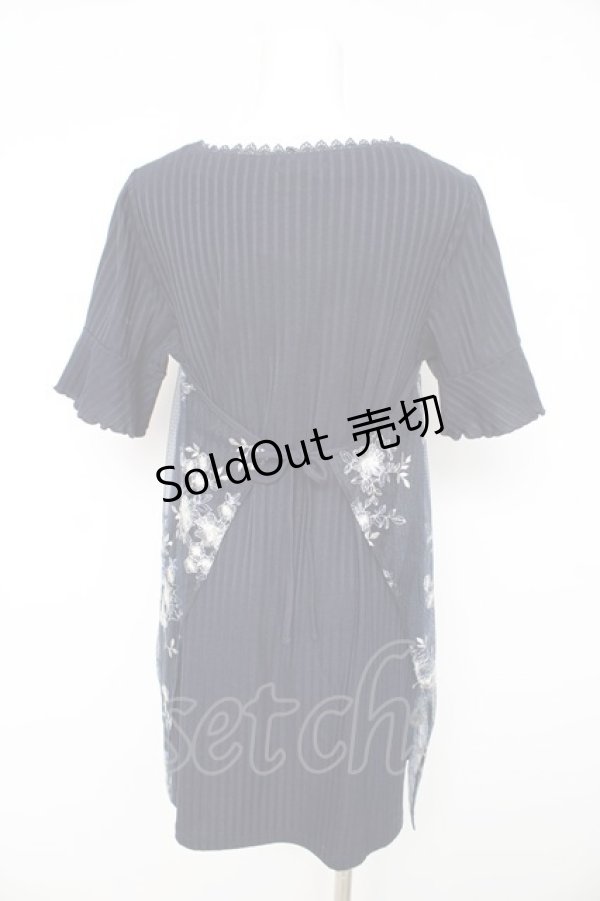 画像2: axes femme / チュール刺繍チュニック Ｍ ネイビー Y-26-02-15-080-AX-OP-IG-ZI (2)