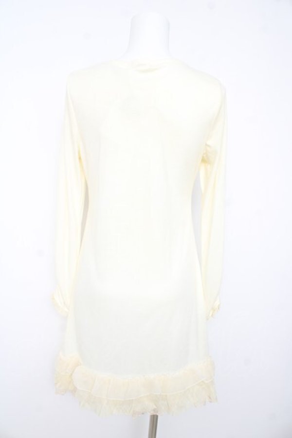 画像2: axes femme / 立体シフォン薔薇ロングインナーカットソー M アイボリー Y-26-02-15-081-AX-TO-IG-ZY (2)