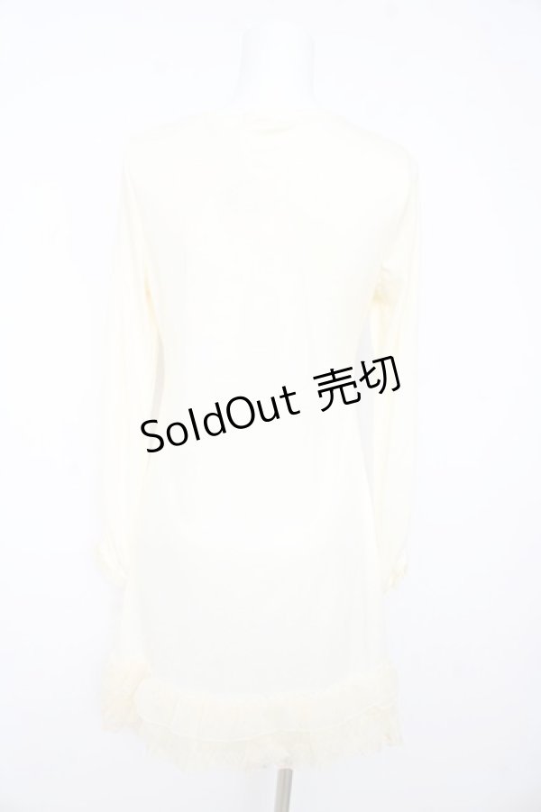 画像2: axes femme / 立体シフォン薔薇ロングインナーカットソー M アイボリー Y-26-02-15-081-AX-TO-IG-ZY (2)