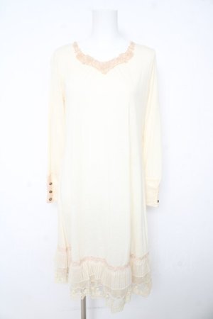 画像: axes femme / カットソーインナーワンピ M アイボリー Y-26-02-15-082-AX-TO-IG-ZY