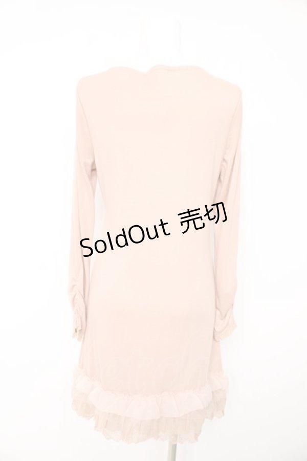 画像2: axes femme / 立体シフォン薔薇ロングインナーカットソー  ピンク Y-26-02-15-083-AX-TO-IG-ZY (2)