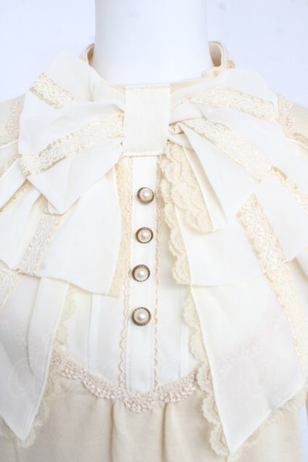 画像3: axes femme / BIGリボンハイネックカットソー M アイボリー Y-26-02-15-008-AX-TO-IG-ZY (3)