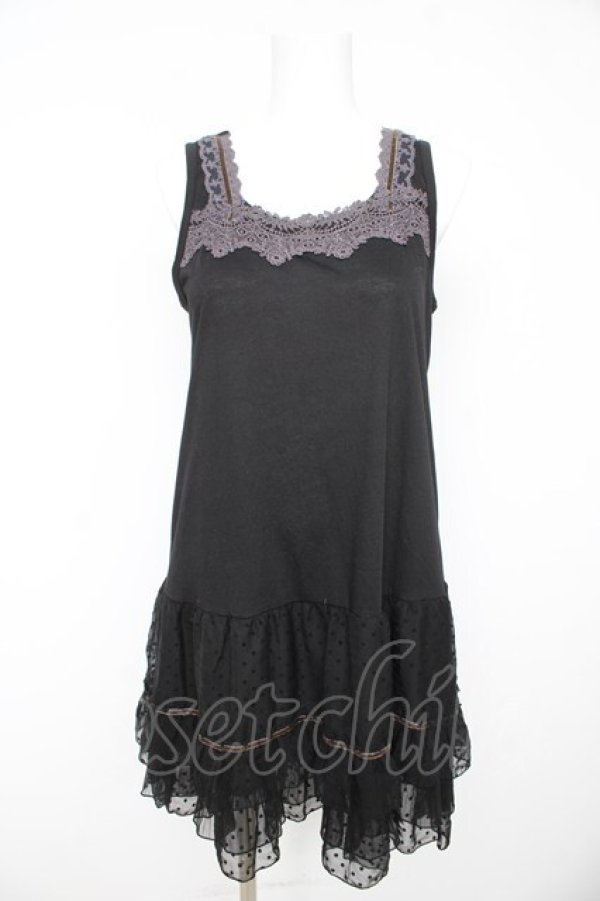 画像1: axes femme / ティアードロングタンクトップ M クロ Y-26-02-15-085-AX-TO-IG-ZY (1)