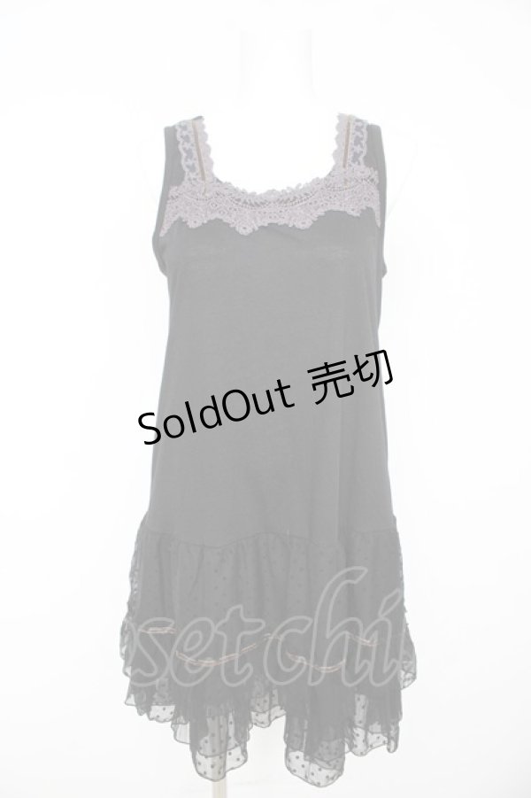 画像1: axes femme / ティアードロングタンクトップ M クロ Y-26-02-15-085-AX-TO-IG-ZY (1)