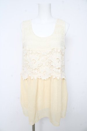 画像: axes femme / レースシフォンレイヤードタンクトップ M アイボリー Y-26-02-15-086-AX-TO-IG-ZY