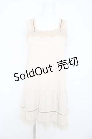 画像: axes femme / ラウンドレースニットトップス M アイボリー Y-26-02-15-087-AX-TO-IG-ZY