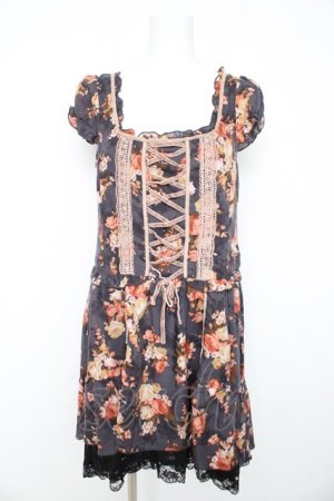 画像: axes femme / ブーケ花柄ワンピース M ネイビー Y-26-02-15-088-AX-OP-IG-ZY