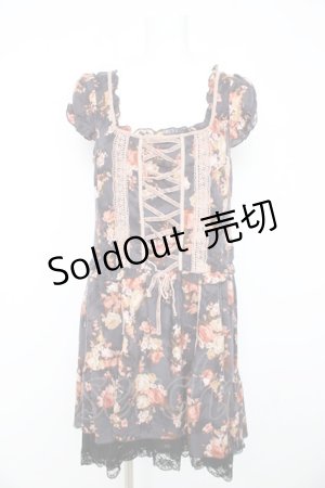 画像: axes femme / ブーケ花柄ワンピース M ネイビー Y-26-02-15-088-AX-OP-IG-ZY