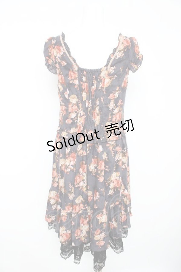 画像2: axes femme / ブーケ花柄ワンピース M ネイビー Y-26-02-15-088-AX-OP-IG-ZY (2)