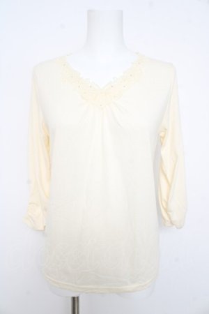 画像: axes femme / Vネックレーストップス M アイボリー Y-26-02-15-009-AX-TO-IG-ZY