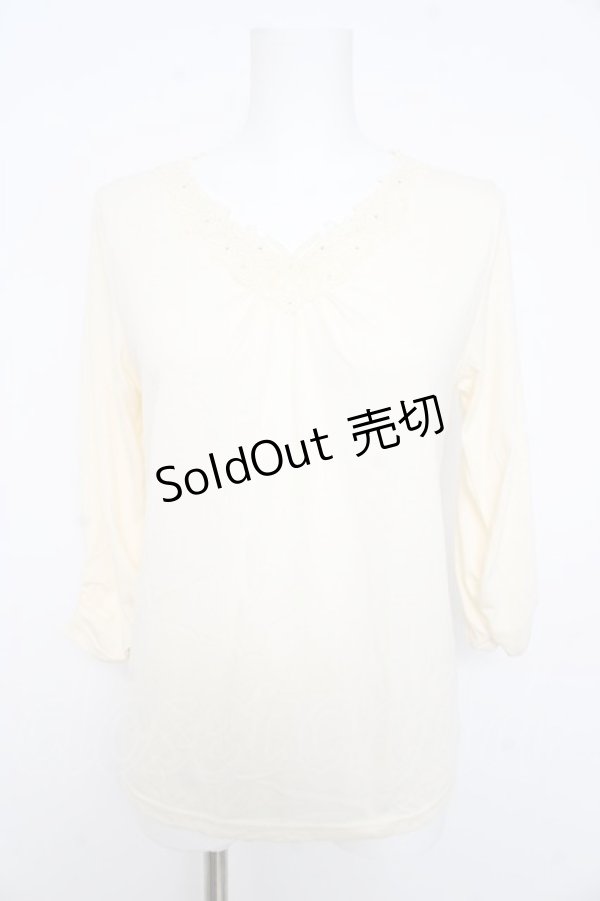 画像1: axes femme / Vネックレーストップス M アイボリー Y-26-02-15-009-AX-TO-IG-ZS (1)