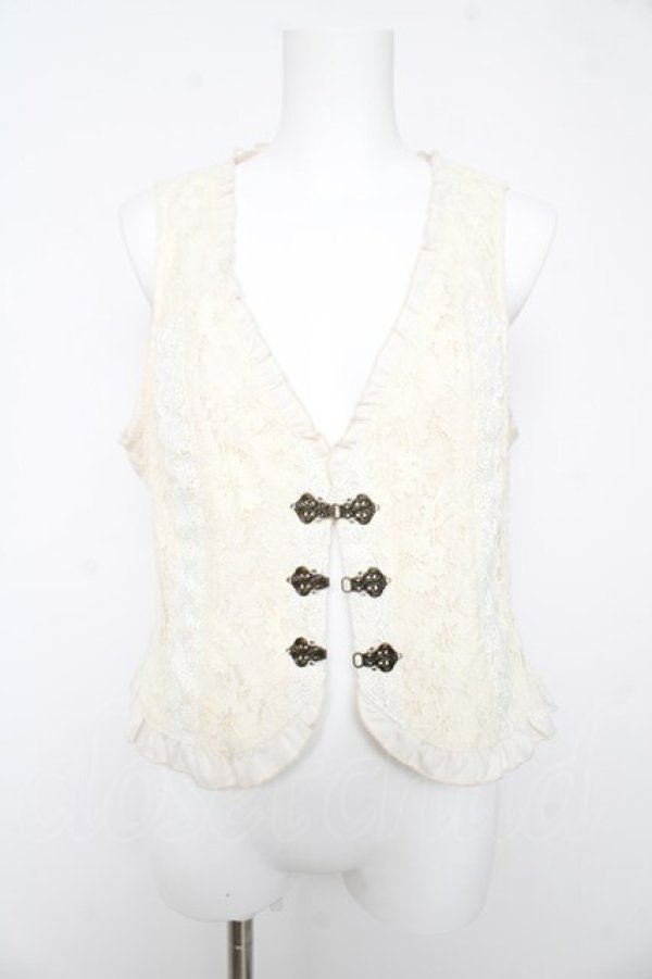 画像1: axes femme / ビットデザインレースベスト M 生成り Y-26-02-15-093-AX-TO-SZ-ZY (1)