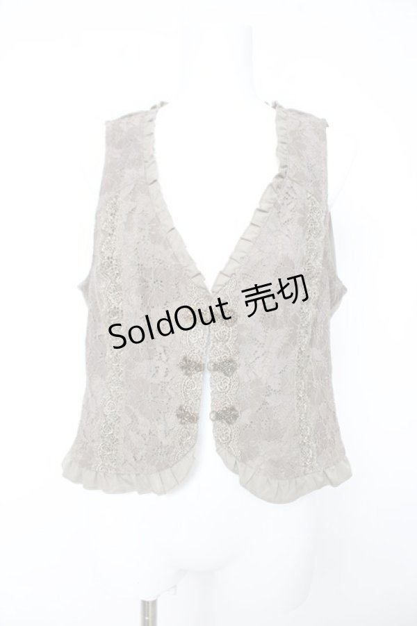 画像1: axes femme / ビットデザインレースベスト M カーキ Y-26-02-15-094-AX-TO-SZ-ZY (1)