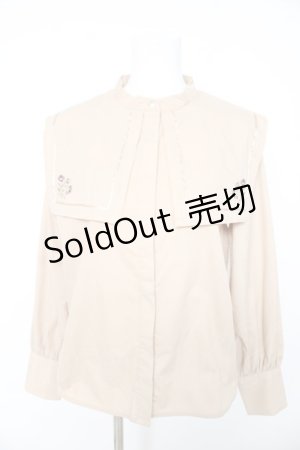 画像: axes femme / ビッグセーラーロングブラウス F ベージュ Y-26-02-15-095-AX-BL-SZ-ZS