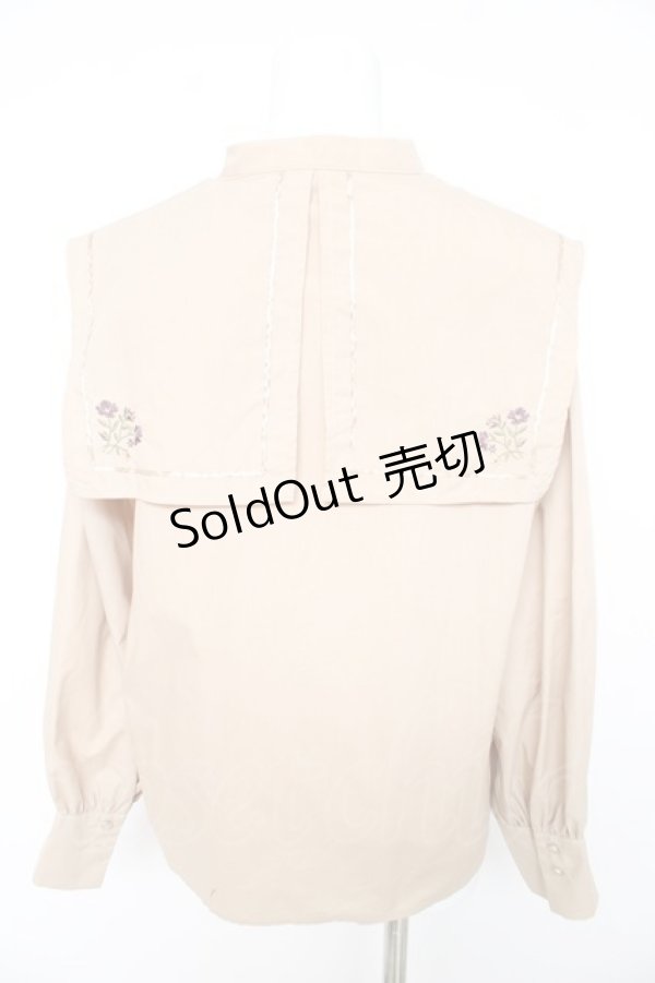 画像2: axes femme / ビッグセーラーロングブラウス F ベージュ Y-26-02-15-095-AX-BL-SZ-ZS (2)