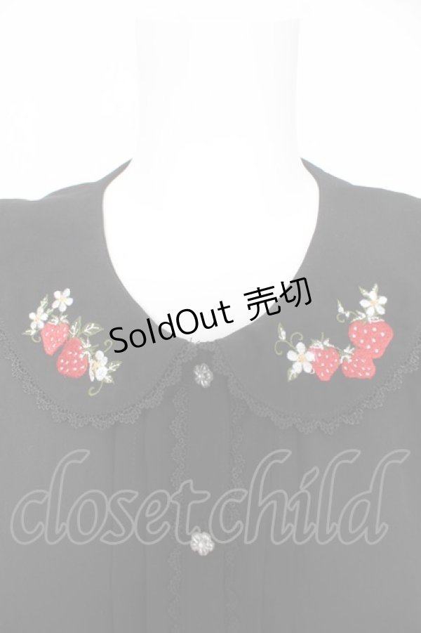 画像3: axes femme kawaii / ベリーズピクニック 半袖ブラウス M 黒 Y-26-02-15-096-AX-BL-SZ-ZY (3)