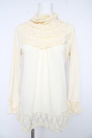 画像: axes femme / レースネックカットソー Ｍ アイボリー Y-26-02-15-010-AX-TO-IG-ZY