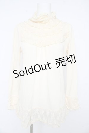 画像: axes femme / レースネックカットソー Ｍ アイボリー Y-26-02-15-010-AX-TO-IG-ZY