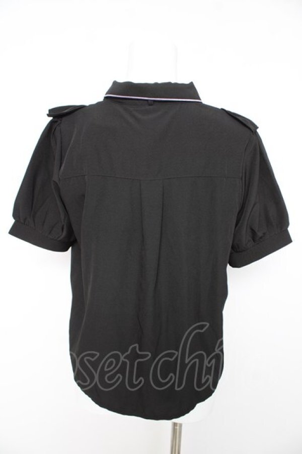 画像2: axes femme POETIQUE / バタフライ刺繍襟半袖ブラウス M 黒 Y-26-02-15-098-AX-BL-SZ-ZY (2)