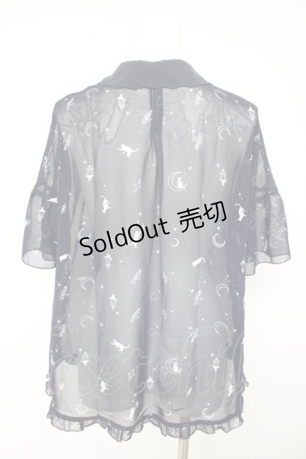 画像2: axes femme / ムーンキャットブラウス M 紺 Y-26-02-15-100-AX-BL-SZ-ZS (2)