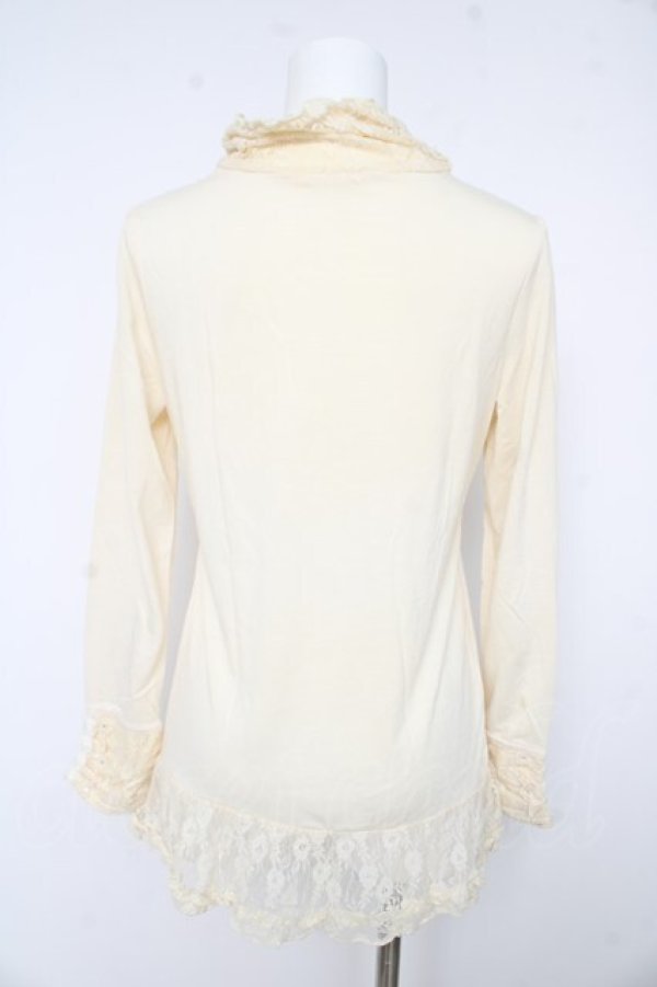 画像2: axes femme / レースネックカットソー Ｍ アイボリー Y-26-02-15-010-AX-TO-IG-ZY (2)