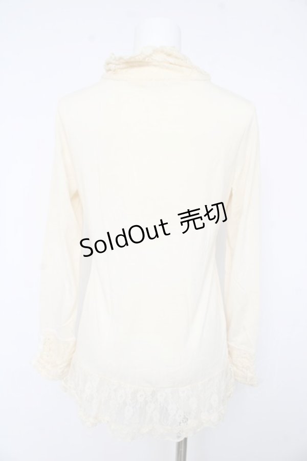 画像2: axes femme / レースネックカットソー Ｍ アイボリー Y-26-02-15-010-AX-TO-IG-ZY (2)