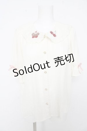 画像: axes femme kawaii / クマパフェ刺繍ブラウス M 生成り Y-26-02-15-104-AX-BL-SZ-ZY