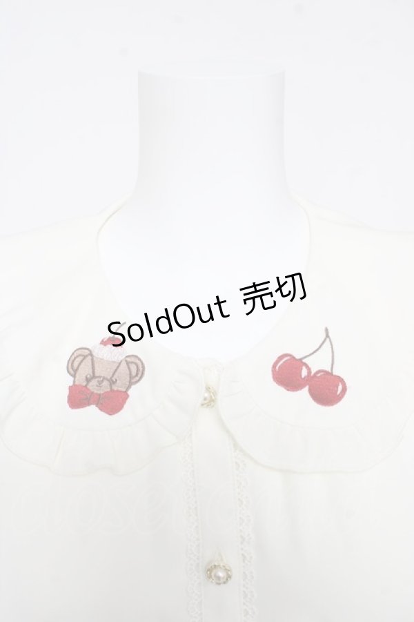 画像3: axes femme kawaii / クマパフェ刺繍ブラウス M 生成り Y-26-02-15-104-AX-BL-SZ-ZY (3)