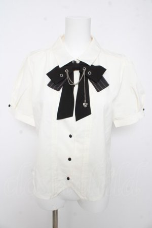 画像: axes femme / ハトメ×チェーン付リボンブラウス F 生成り Y-26-02-15-107-AX-BL-SZ-ZY