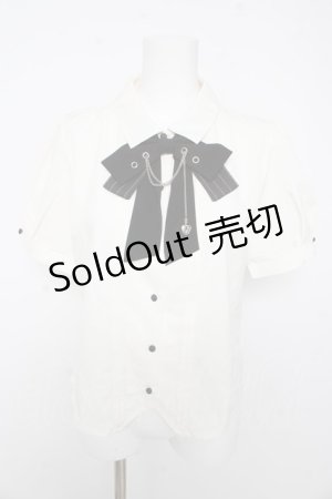 画像: axes femme / ハトメ×チェーン付リボンブラウス F 生成り Y-26-02-15-107-AX-BL-SZ-ZY