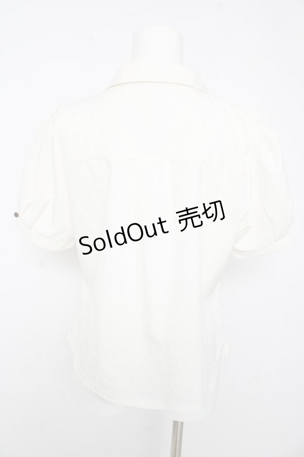 画像2: axes femme / ハトメ×チェーン付リボンブラウス F 生成り Y-26-02-15-107-AX-BL-SZ-ZY (2)