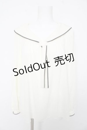 画像: axes femme / パイピングブラウス M 生成り Y-26-02-15-108-AX-BL-SZ-ZS