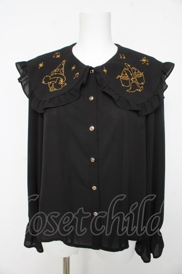 画像1: axes femme kawaii / 【Disney】ファンタジア/ブラウス M 黒 Y-26-02-15-110-AX-BL-SZ-ZY (1)