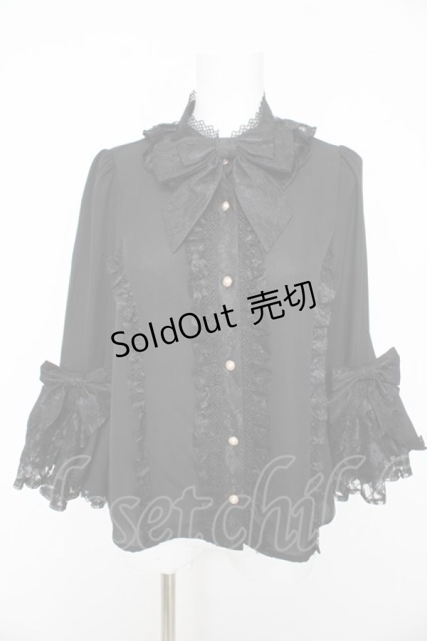 画像1: axes femme kawaii / 姫袖7分丈ブラウス M 黒 Y-26-02-15-111-AX-BL-SZ-ZY (1)