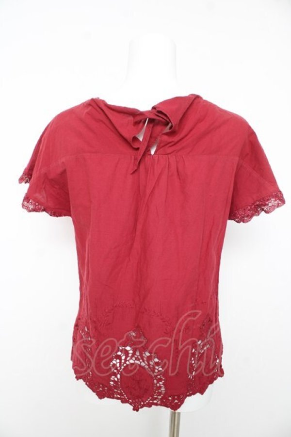 画像2: axes femme / レースフレーム刺繍プルオーバー M ワイン Y-26-02-15-112-AX-TO-SZ-ZY (2)