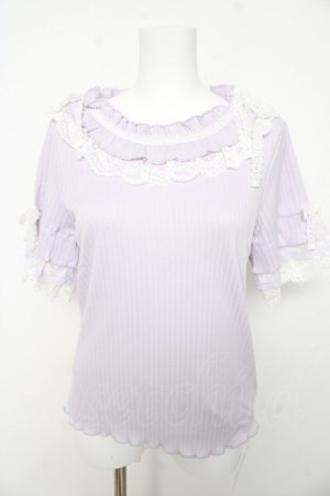 画像: axes femme / フリル×レースリボンプルオーバー F ラベンダー Y-26-02-15-114-AX-TO-SZ-ZY