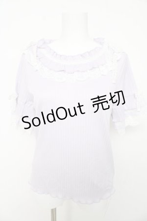 画像: axes femme / フリル×レースリボンプルオーバー F ラベンダー Y-26-02-15-114-AX-TO-SZ-ZY