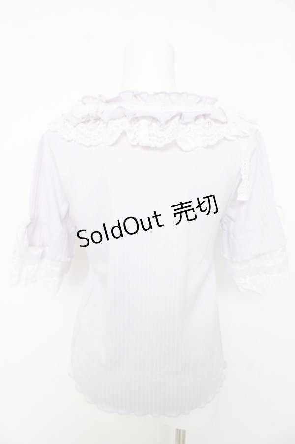 画像2: axes femme / フリル×レースリボンプルオーバー F ラベンダー Y-26-02-15-114-AX-TO-SZ-ZY (2)