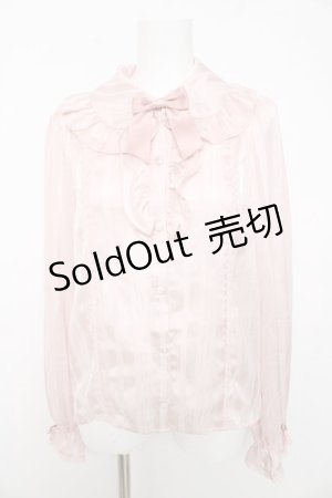 画像: axes femme kawaii / ストライプシアーブラウス M ピンク Y-26-02-15-115-AX-BL-SZ-ZS