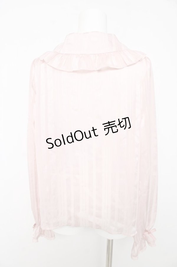 画像2: axes femme kawaii / ストライプシアーブラウス M ピンク Y-26-02-15-115-AX-BL-SZ-ZS (2)