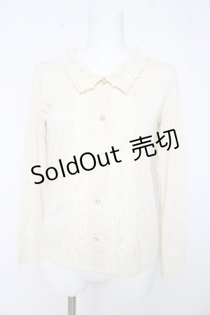 画像: axes femme / ブローチ付きブラウス風プルオーバー（ブローチ欠品） Ｍ 生成り Y-26-02-15-012-AX-TO-IG-ZY